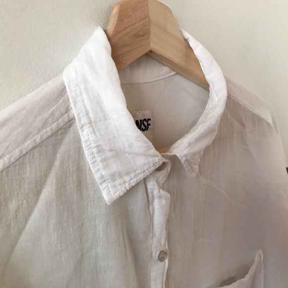 NSF white and chambray button down - Picture 8 of 10